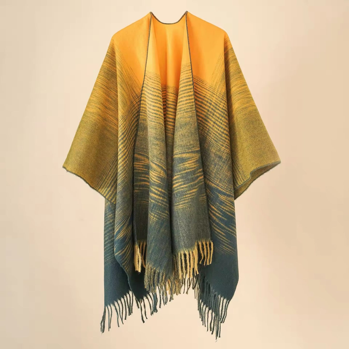 New cashmere pashmina wool scarf split thickened autumn and winter shawl Women cape UK