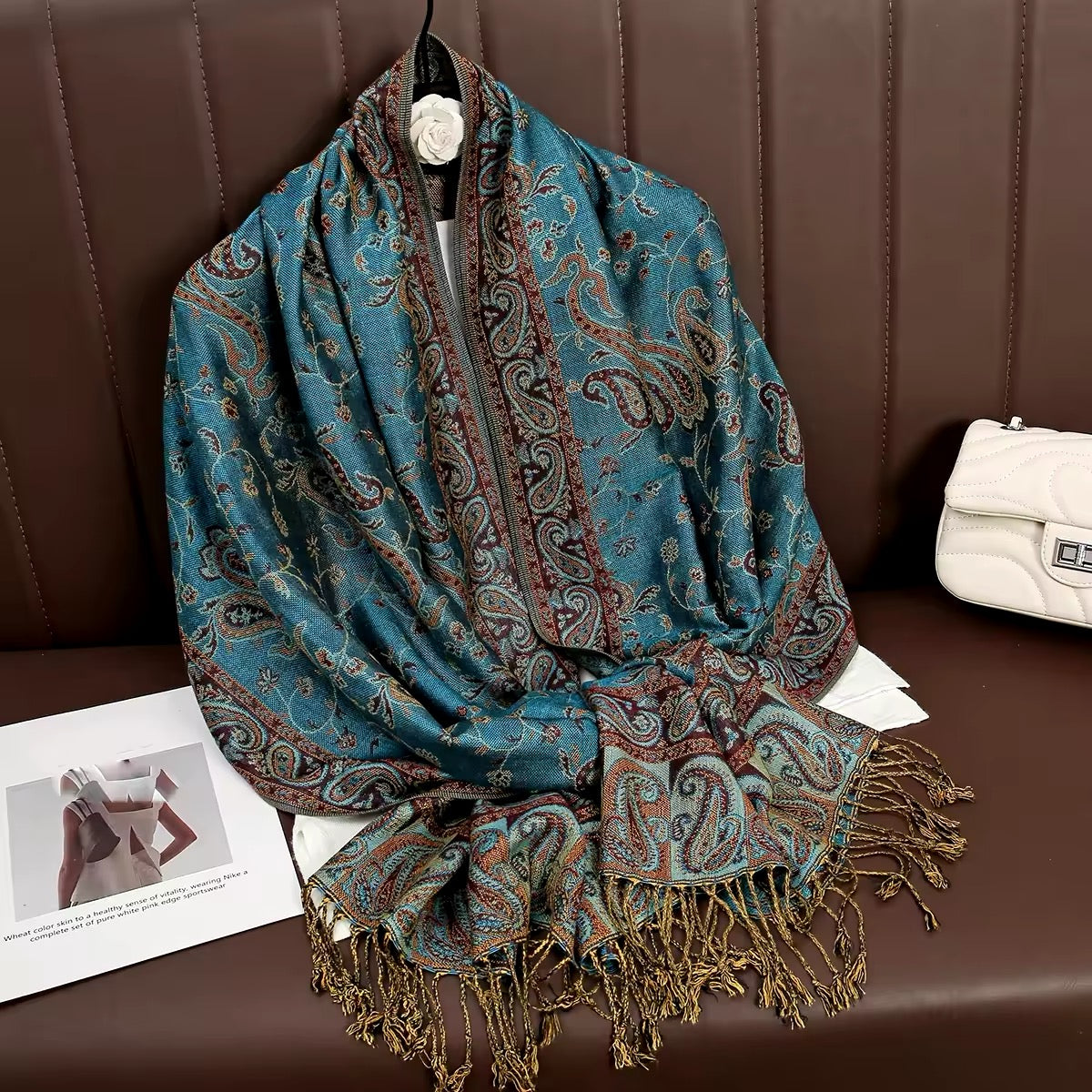 New Luxury Women Classic Pashmina  Cashmere Touch Bohemia Scarf - Warm Fringe Pashmina Shawl Bufanda UK