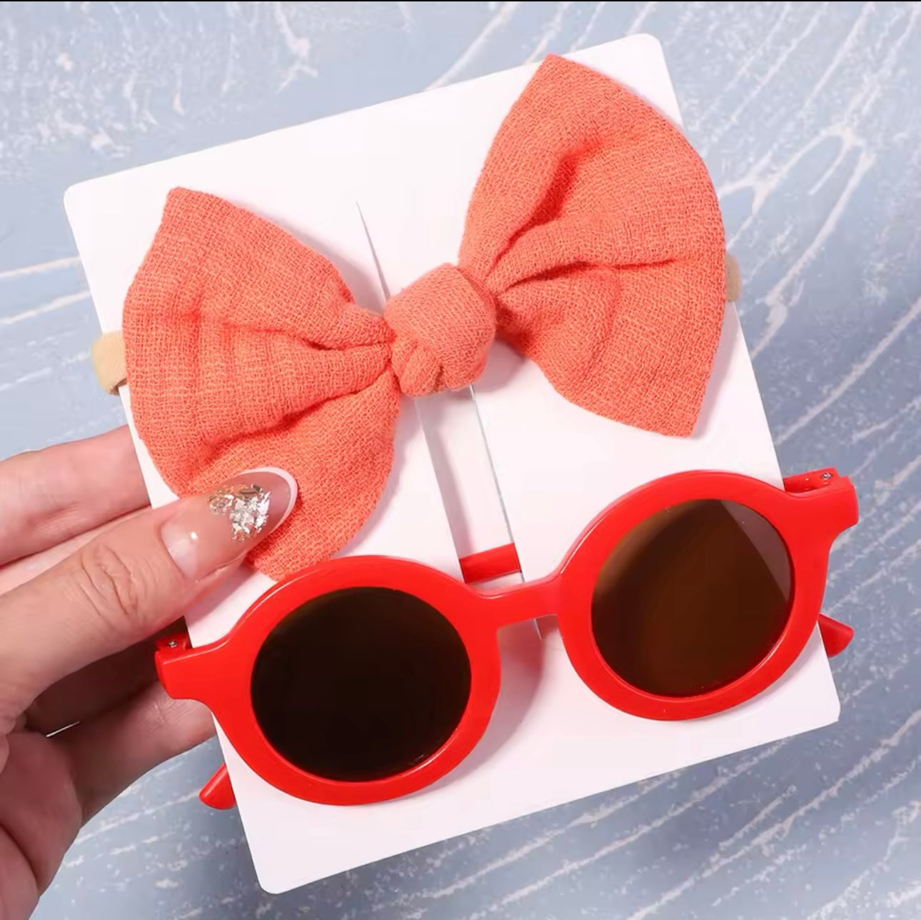 New 2Pcs/Pack Vintage Kids Bows Headband Round Sunglasses Children Sun Glasses Protection Glasses Baby Hair Kids Accessories UK