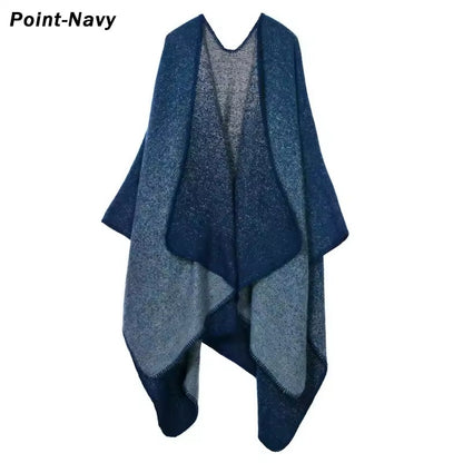 New cashmere pashmina wool scarf split thickened autumn and winter shawl Women cape UK