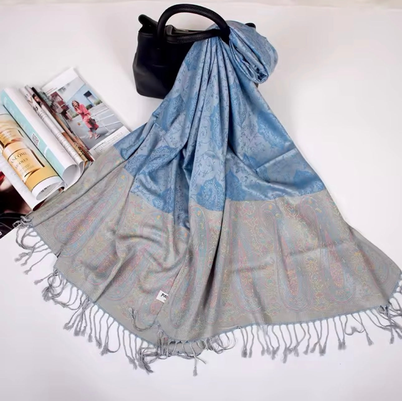 New Luxury Women Classic Design Cashmere Touch Scarf - Warm Fringe Pashmina Shawl Bufanda UK