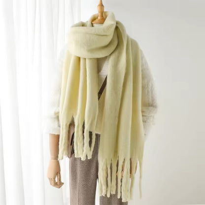 New Women Woollen Cashmere Touch Scarf for Women - Warm Fringe Pashmina Shawl Bufanda UK