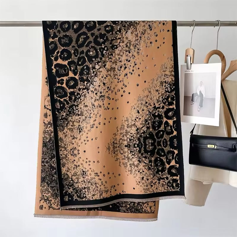 New Scarf Leopard Print Scarf Thickened Animal Print Warm Cashmere Double Sided Scarves Luxury Pashmina Viscose Wool Fashion Shawl Women Allure UK