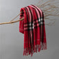 New Women Checked Pattern Cashmere Touch Scarf - Warm Fringe Pashmina Shawl Bufanda UK