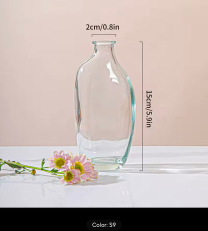 Retro Glass Flower Vase Home Decoration Plant Flowers Bottle Decorative Vase Office Desk Ornament Vase Decoration Home Decor