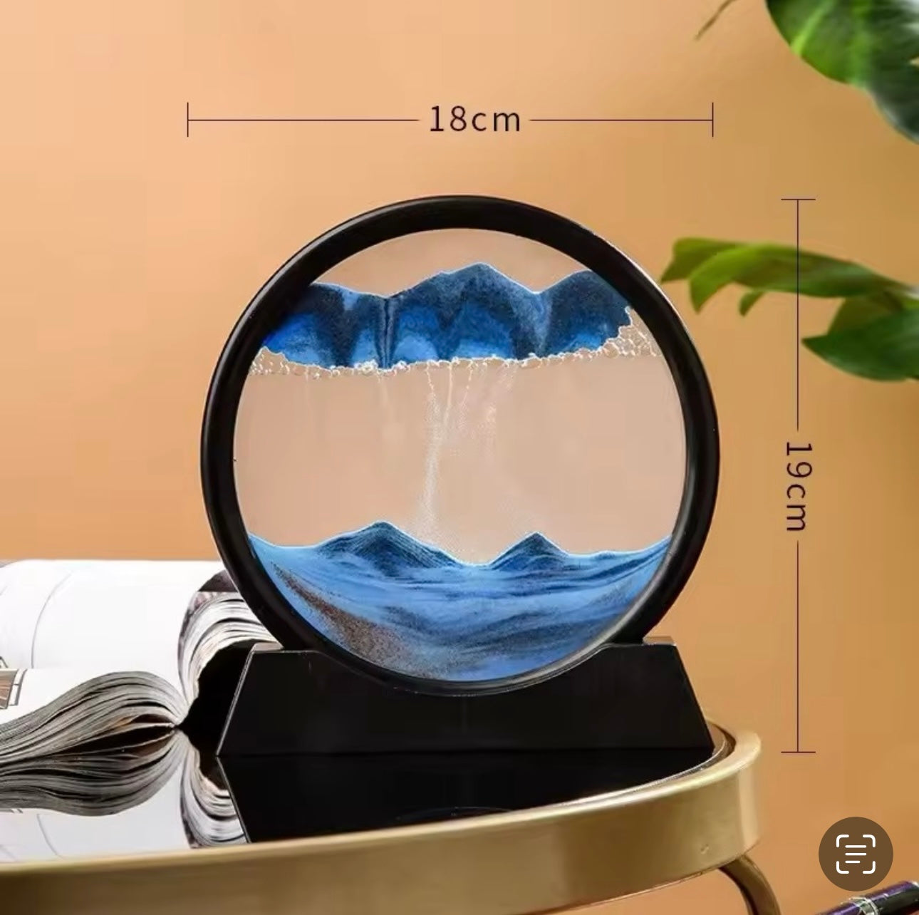 3D Hourglass Quicksand Moving Sand Art Picture Round Glass Deep Sea Sandscape Craft Flowing Painting Office Home Decor