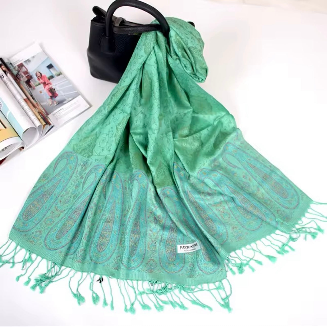 New Luxury Women Classic Design Cashmere Touch Scarf - Warm Fringe Pashmina Shawl Bufanda UK