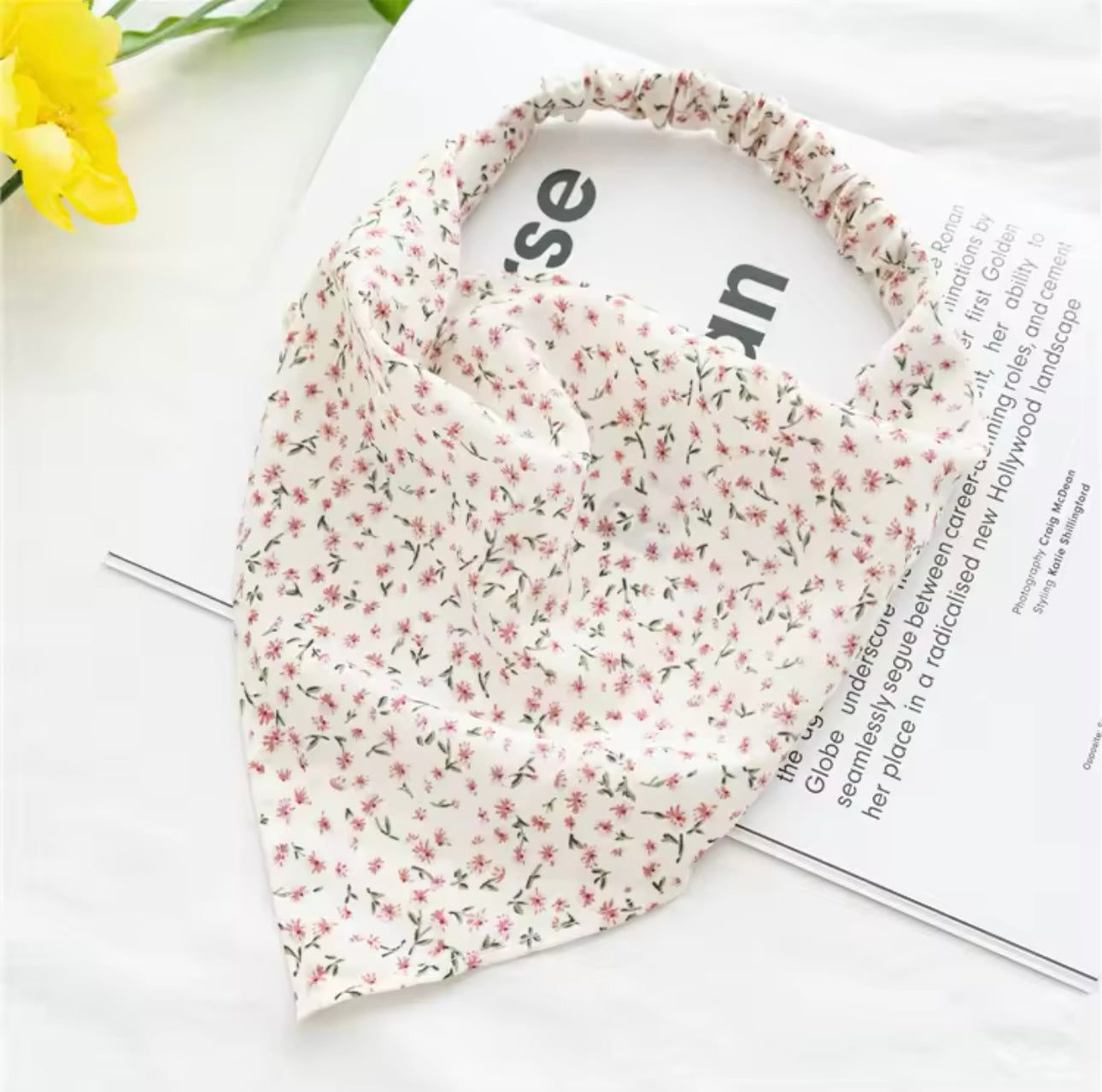 New Summer Accessory Vintage Print Flower Beach Bandana Accessory Hair Scarf Fashion Elastic Rubber Headbands for Hair Accessories UK