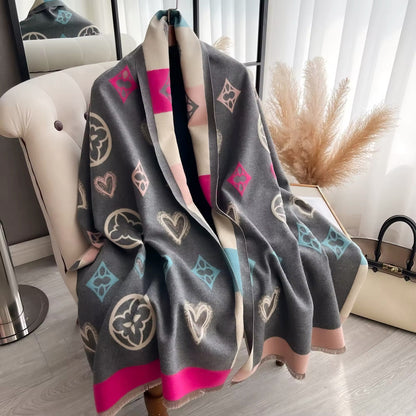 New Women Luxurious Cashmere Touch Scarf - Warm Fringe Pashmina Shawl Bufanda UK