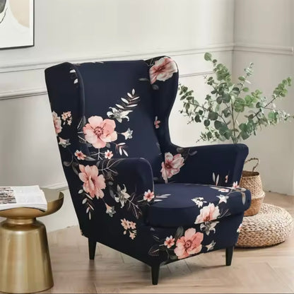 Leaves Wing Chair Cover Stretch Spandex Armchair Covers Nordic Ottoman Cover Removable Sofa Slipcovers With Seat Cushion Covers Home Beddings