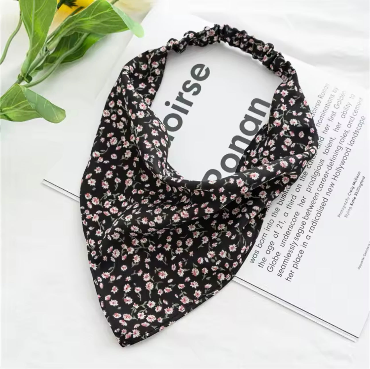 New Summer Accessory Vintage Print Flower Beach Bandana Accessory Hair Scarf Fashion Elastic Rubber Headbands for Hair Accessories UK