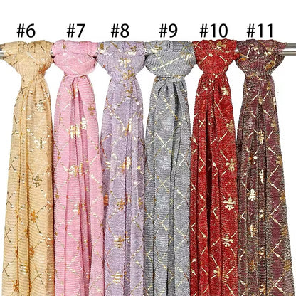 New Women Glimmer Shiny Women Hijab Scarf Muslim Long Scarves Light Weight Soft Turban Shawl Organza Satin Shimmer Scarf UK