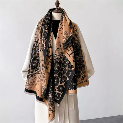 New Scarf Leopard Print Scarf Thickened Animal Print Warm Cashmere Double Sided Scarves Luxury Pashmina Viscose Wool Fashion Shawl Women Allure UK