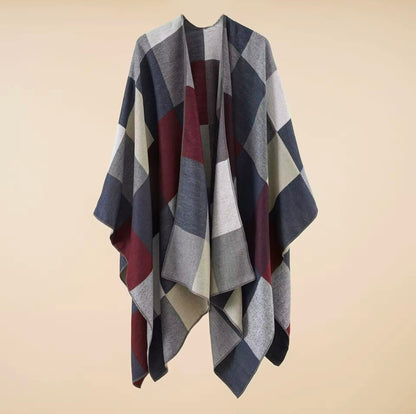 New cashmere pashmina wool scarf split thickened autumn and winter shawl Women cape UK