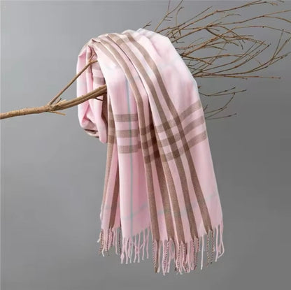 New Women Checked Pattern Cashmere Touch Scarf - Warm Fringe Pashmina Shawl Bufanda UK