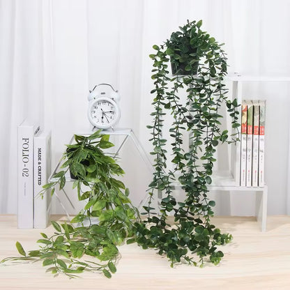 Artificial Hanging Plants with Pot Fake Plants Hanging Vines Shelf Plants Decor Potted Plants for Home Decor Indoor Outdoor Decoration