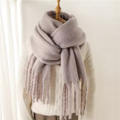 New Women Woollen Cashmere Touch Scarf for Women - Warm Fringe Pashmina Shawl Bufanda UK