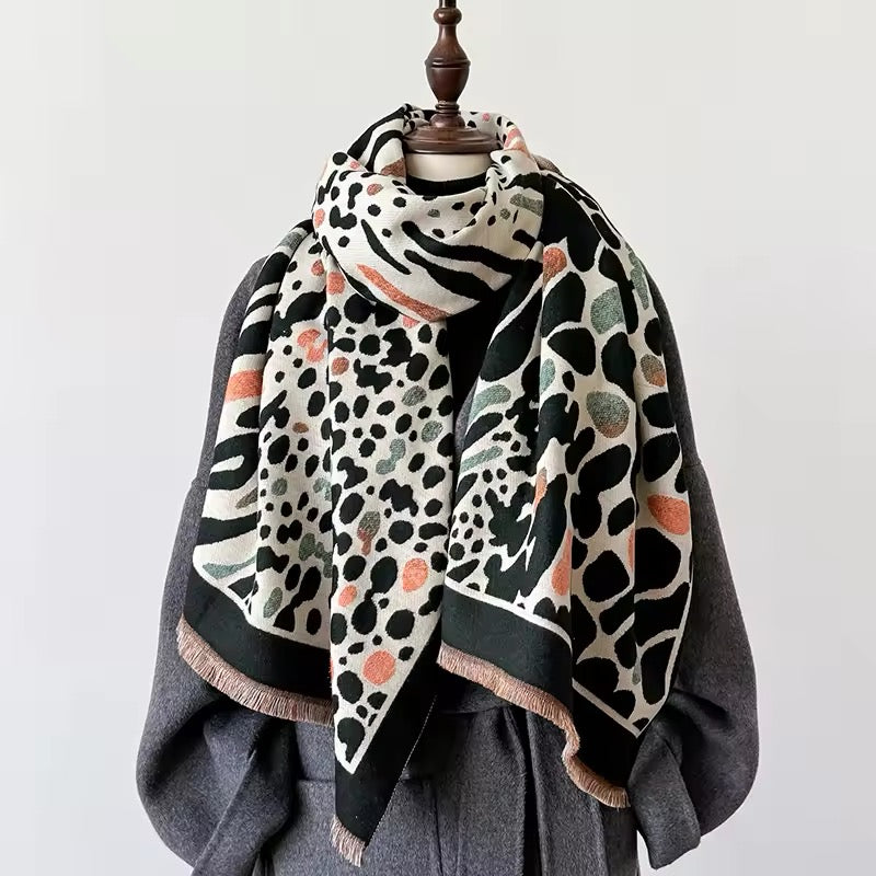 New Scarf Tiger and Leopard Print Scarf Thickened Animal Print Warm Cashmere Double Sided Scarves Luxury Pashmina Viscose Wool Fashion Shawl Women Allure UK