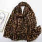 New Winter Scarf Leopard Print Scarf Thickened Warm Cashmere Cheetah Animal Print Scarves Luxury Scarves Fashion Shawl Women Allure UK