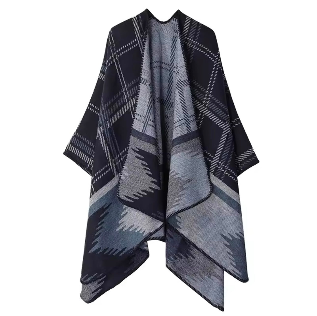 New cashmere pashmina wool scarf split thickened autumn and winter shawl Women cape UK