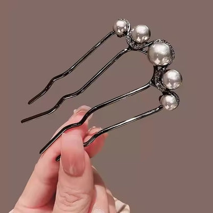 Head Accessory Fashion Metal U-Shaped Hair Stick for Girls Simple Pearl Hair Clip Pins Bun Maker Hairstyle Tools Hair Accessories