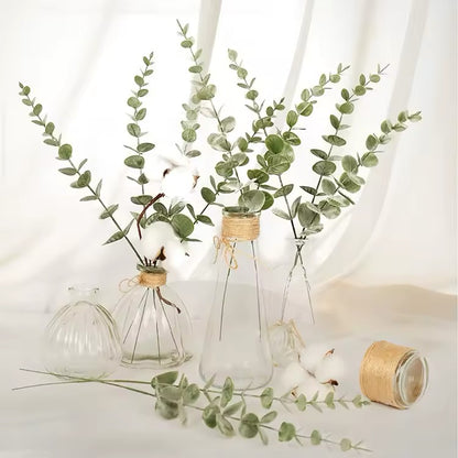 10pcs Artificial Plants Eucalyptus Leaves Green Leaf Branches for Home Garden Wedding Decoration Flowers Bouquet Centerpiece Home Decor