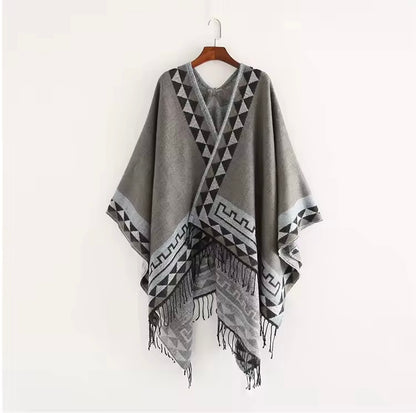 New cashmere pashmina wool scarf split thickened autumn and winter shawl Women cape UK