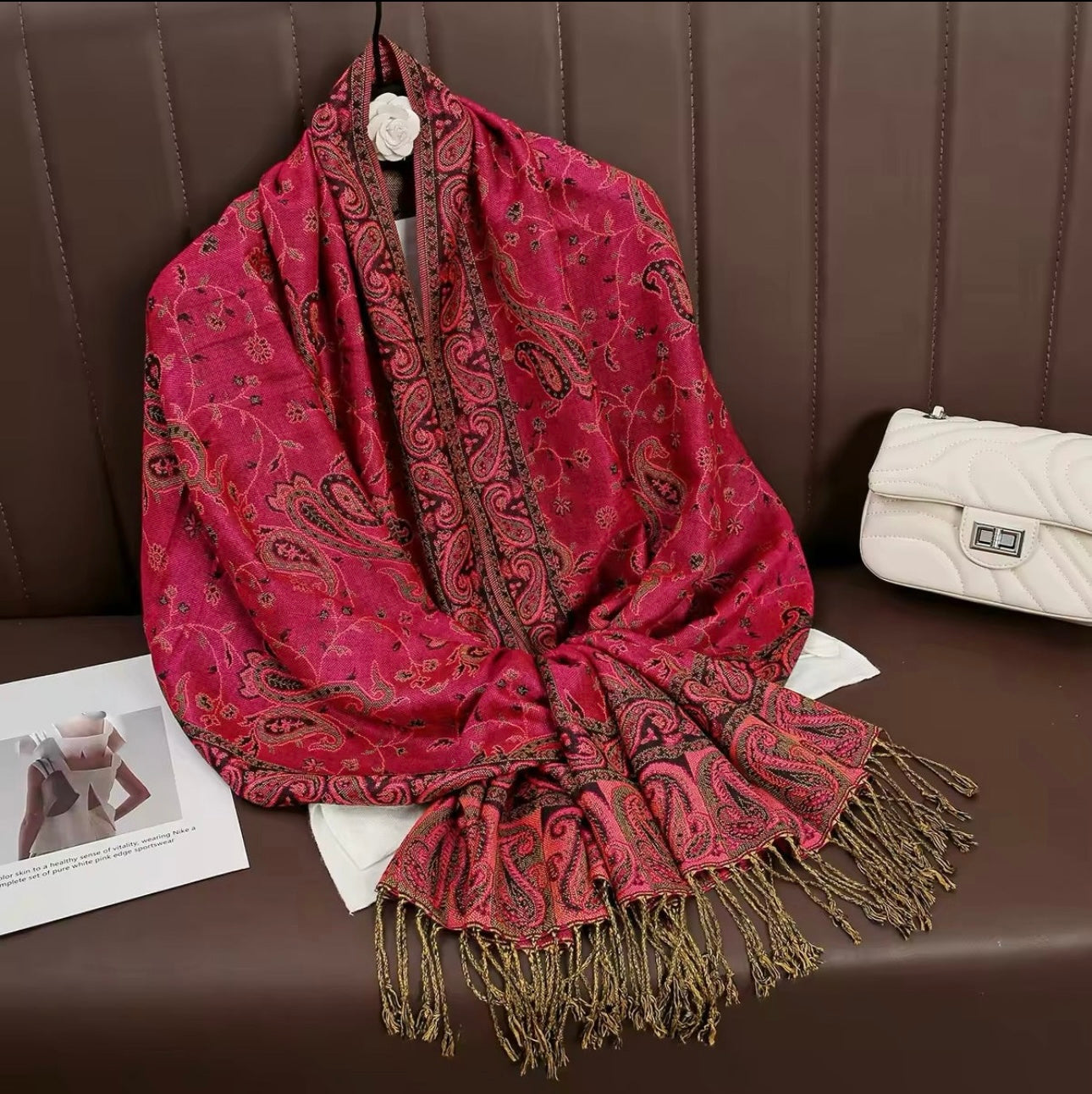 New Luxury Women Classic Pashmina  Cashmere Touch Bohemia Scarf - Warm Fringe Pashmina Shawl Bufanda UK