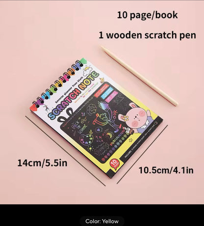 Montessori Painting Note Scratch Art Paper DIY Graffiti Book Children Magic Rainbow Scraping Drawing Notepad Educational Kids Toys