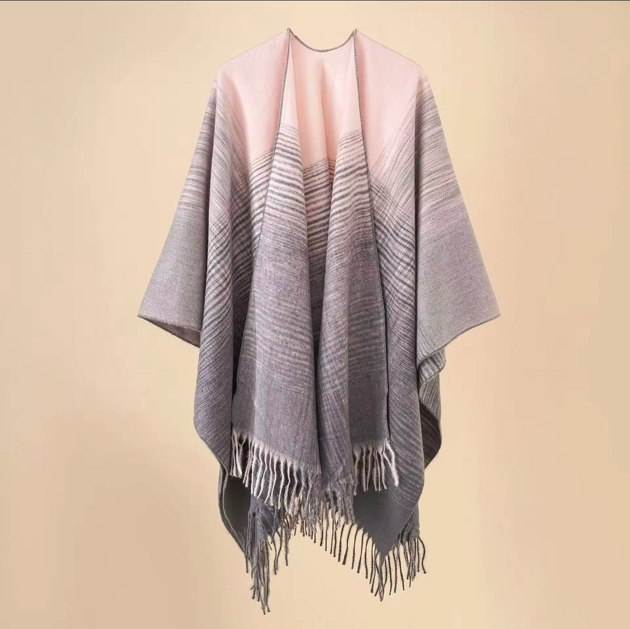 New cashmere pashmina wool scarf split thickened autumn and winter shawl Women cape UK