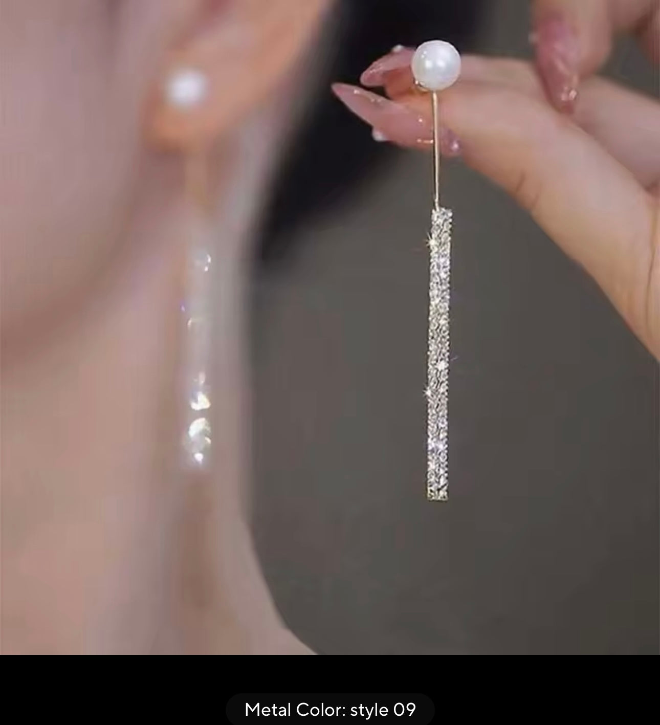 Luxury Women's Earrings Rhinestone Fringe Hanging Zircon Earrings New Shiny Wedding Statement Party Jewellery Accessory