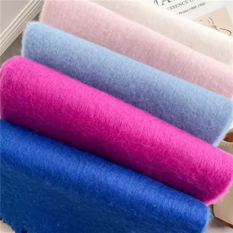 New Women Woollen Cashmere Touch Scarf for Women - Warm Fringe Pashmina Shawl Bufanda UK