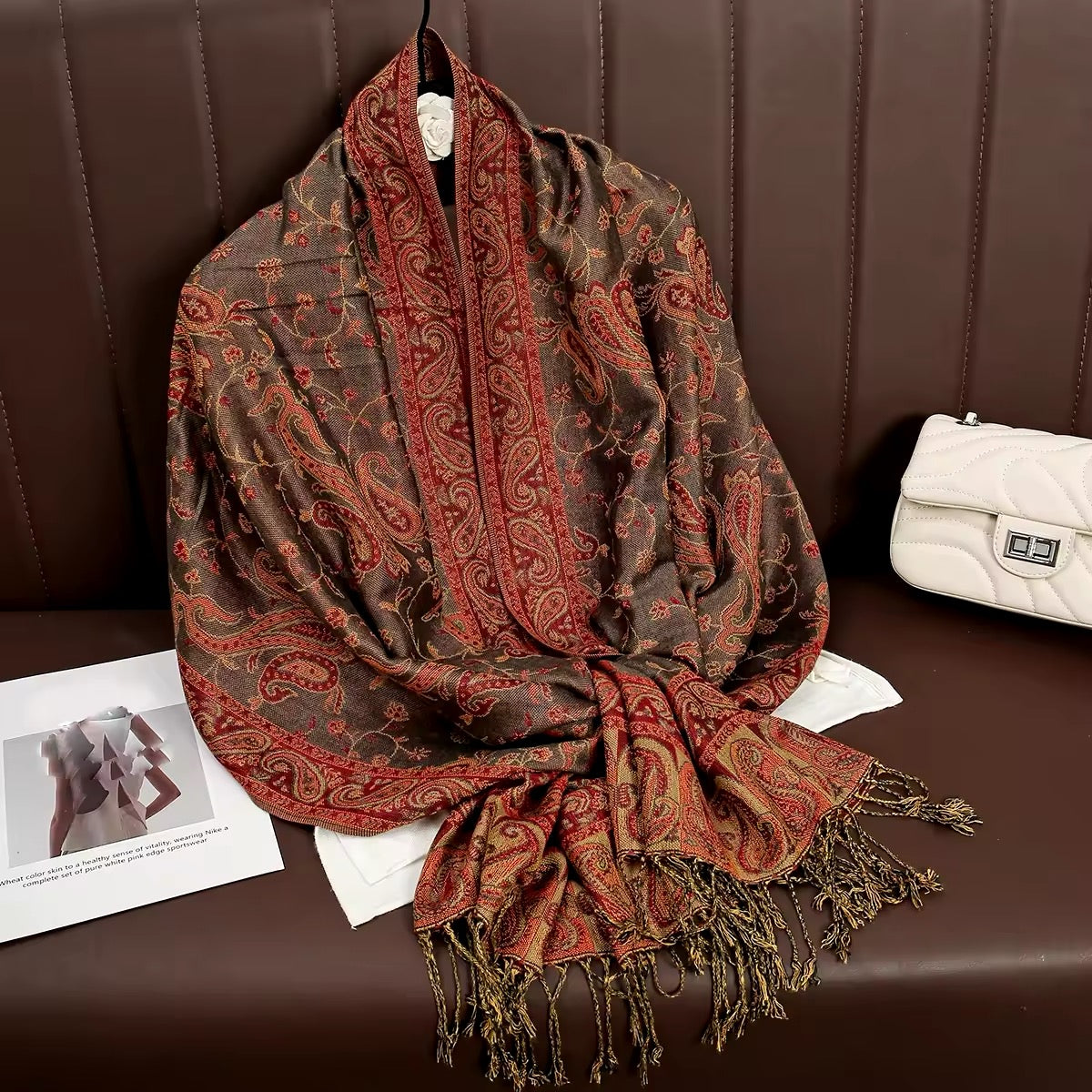 New Luxury Women Classic Pashmina  Cashmere Touch Bohemia Scarf - Warm Fringe Pashmina Shawl Bufanda UK