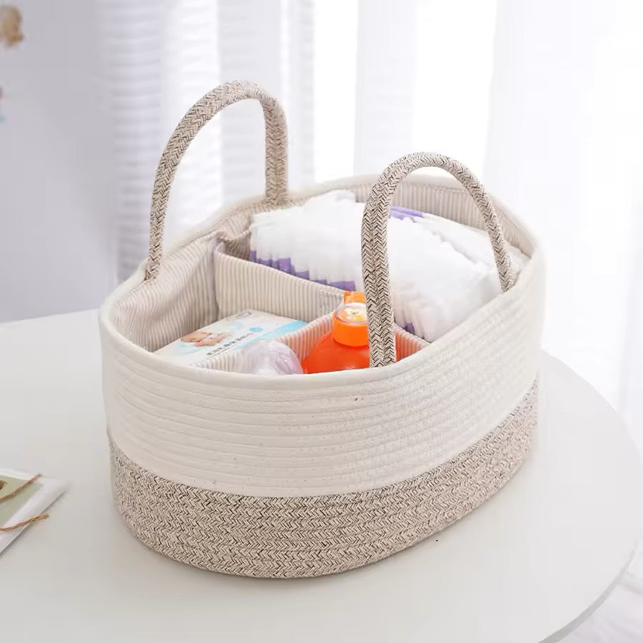 Multifunctional Travel Out Portable Mommy Bag Cotton Rope Diaper Bag Diaper Storage Bag Baby Diaper Storage Basket Home Beddings