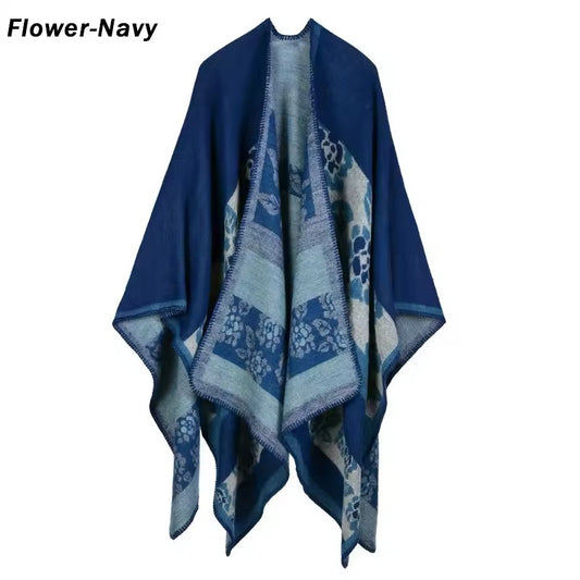 New cashmere pashmina wool scarf split thickened autumn and winter shawl Women cape UK