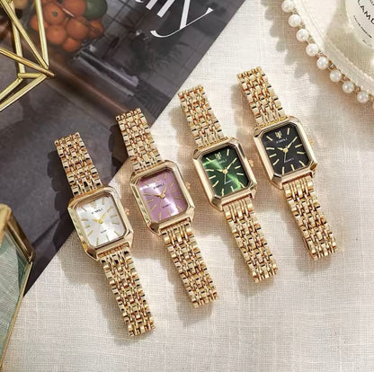 Hot Brand Stainless Steel Strap Watch Women Luxury Gift Quartz Wristwatch Student Fashion Simple Square Quartz Watches Jewellery Accessory