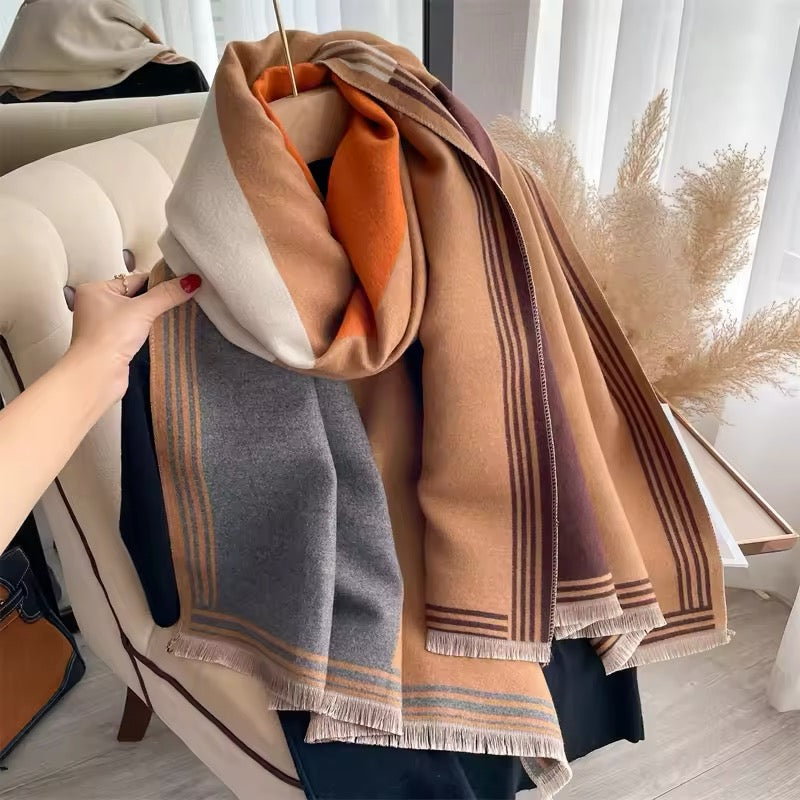 New Women Luxurious Cashmere Touch Scarf - Warm Fringe Pashmina Shawl Bufanda UK