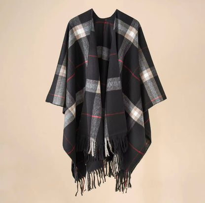 New cashmere pashmina wool scarf split thickened autumn and winter shawl Women cape UK