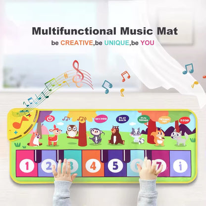 Piano Mat for Kids Toys Toddlers Floor Keyboard Dance Mat Baby Fitness Play Animal Music Blanket Instrument Toys Girl Boy Gift