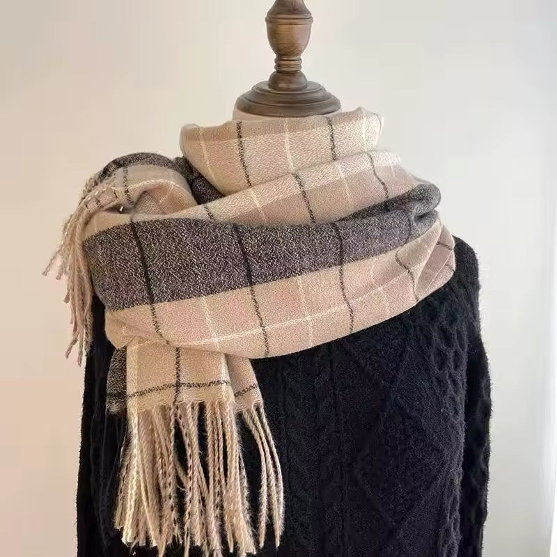 Fashion winter plaid scarf female autumn and winter everything new British classic imitation cashmere Women Woollen