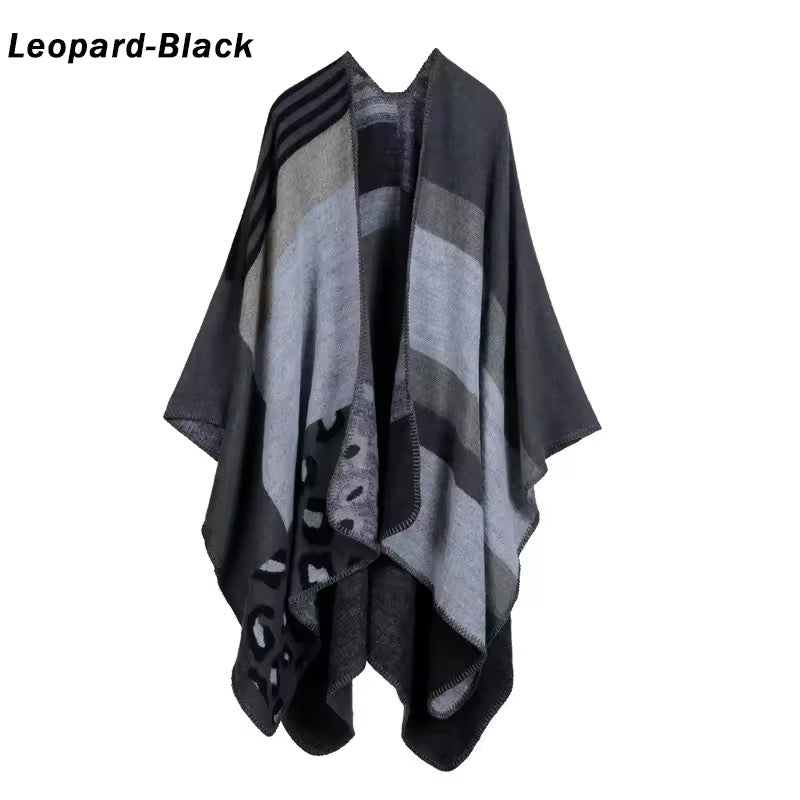 New cashmere pashmina wool scarf split thickened autumn and winter shawl Women cape UK