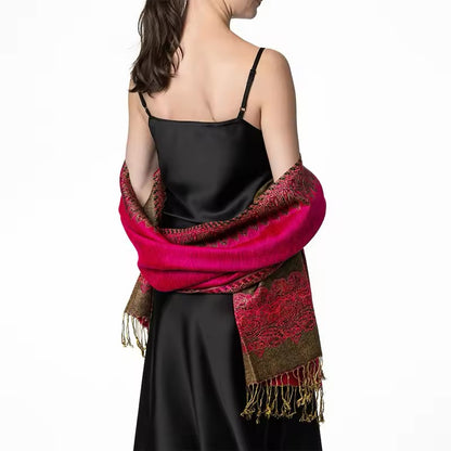 New Luxury Women Classic Pashmina Cashmere Touch Bohemia Scarf - Warm Fringe Pashmina Shawl Bufanda UK