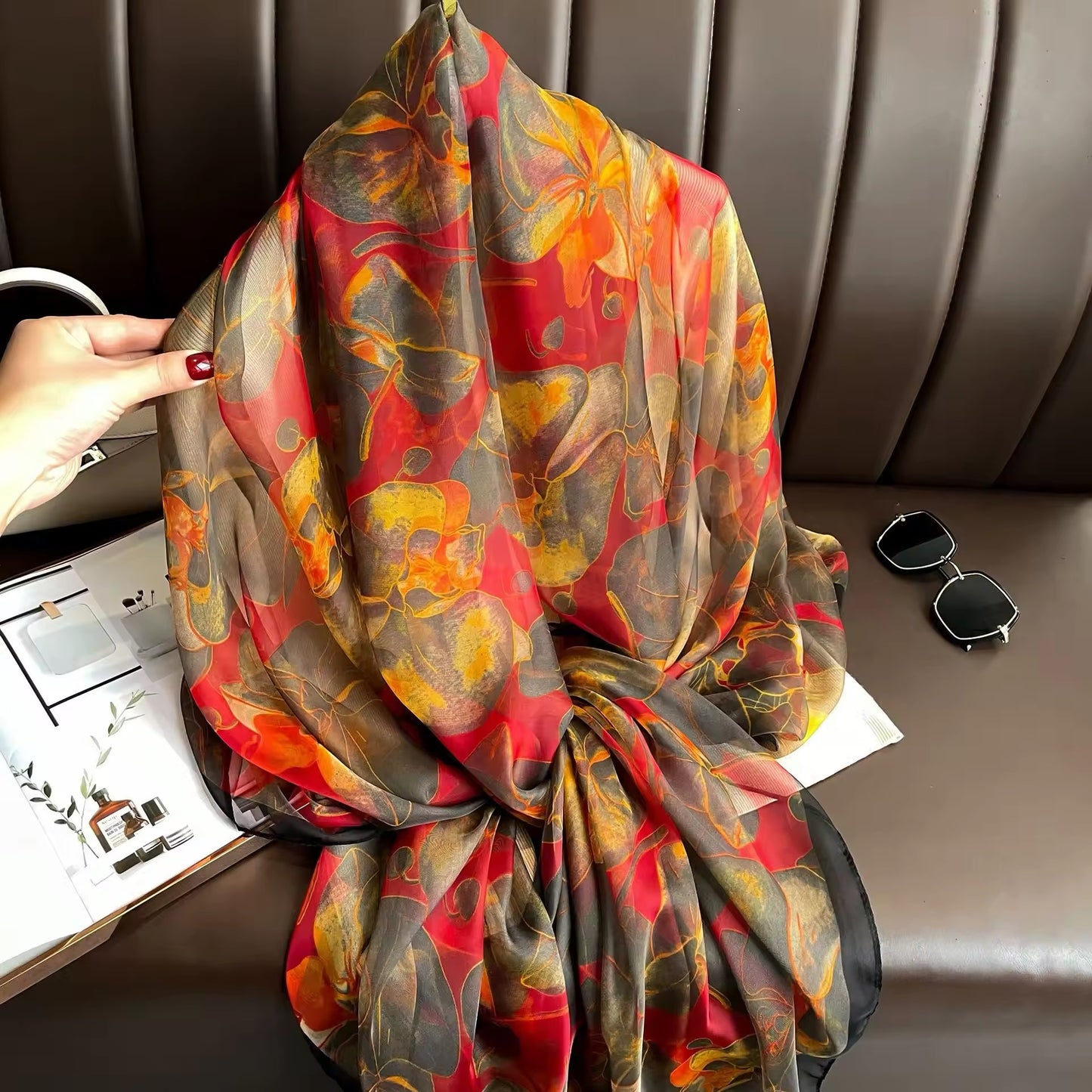 New Women Silk Satin Scarf Foulard Luxury Hijab Women Soft Beach Scarves Echarpe Shawl Large Wrap UK