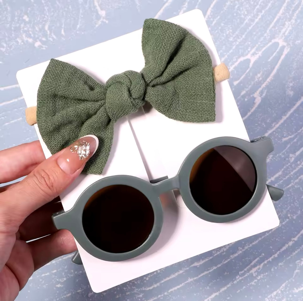 New 2Pcs/Pack Vintage Kids Bows Headband Round Sunglasses Children Sun Glasses Protection Glasses Baby Hair Kids Accessories UK