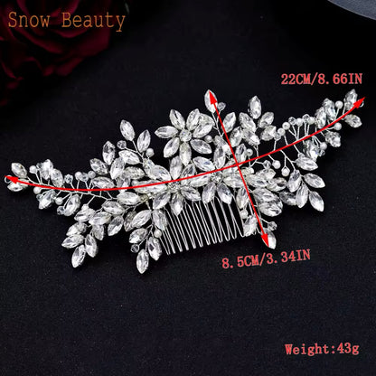 Head Accessory Silver Bridal Hair Piece Shinny Wedding Headbands Tiaras Handmade Wedding Hair Accessories Head Jewelry Bride Headwear