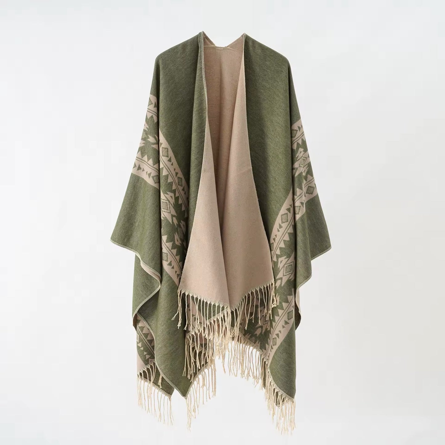 New cashmere pashmina wool scarf split thickened autumn and winter shawl Women cape UK