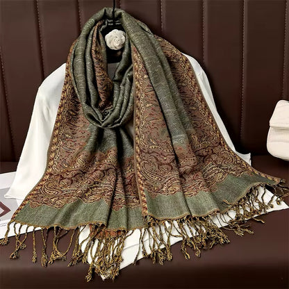 New Luxury Women Classic Pashmina Cashmere Touch Bohemia Scarf - Warm Fringe Pashmina Shawl Bufanda UK