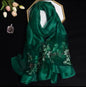 New Women Silk Satin Scarf Luxury Hijab Women Soft Embroidered Scarves Echarpe Shawl Large Wrap UK