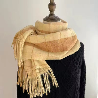 Fashion winter plaid scarf female autumn and winter everything new British classic imitation cashmere Women Woollen