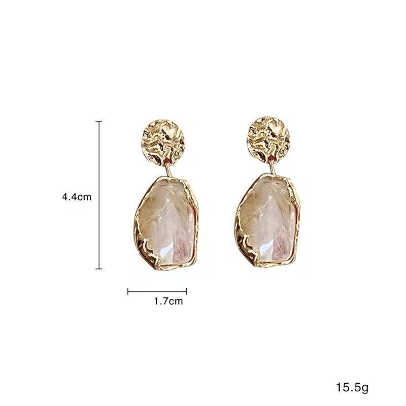 New Geometry Irregularity Resin Stud Earrings for Women Fashion Wedding Party Jewellery Accessory Gift Wholesale